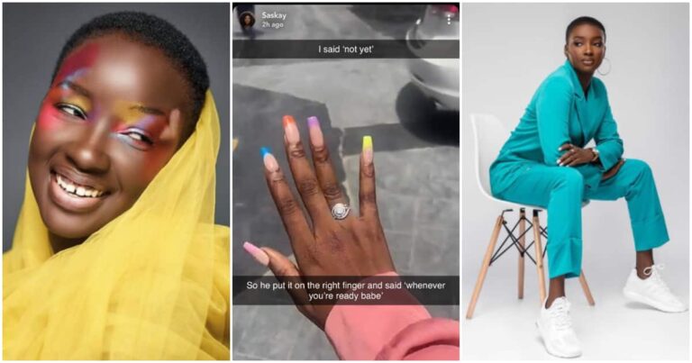 BBNaija Saskay Flaunts Engagement Ring, Reveals Condition of Engagement