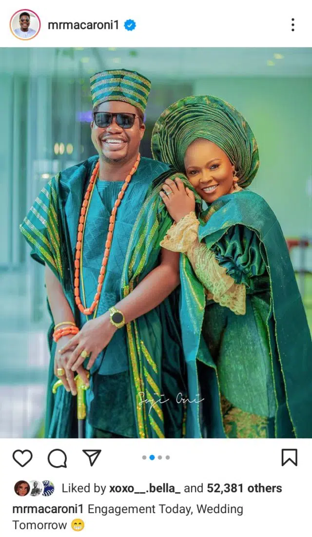 Mr Macaroni Set To Get Married (Photos)