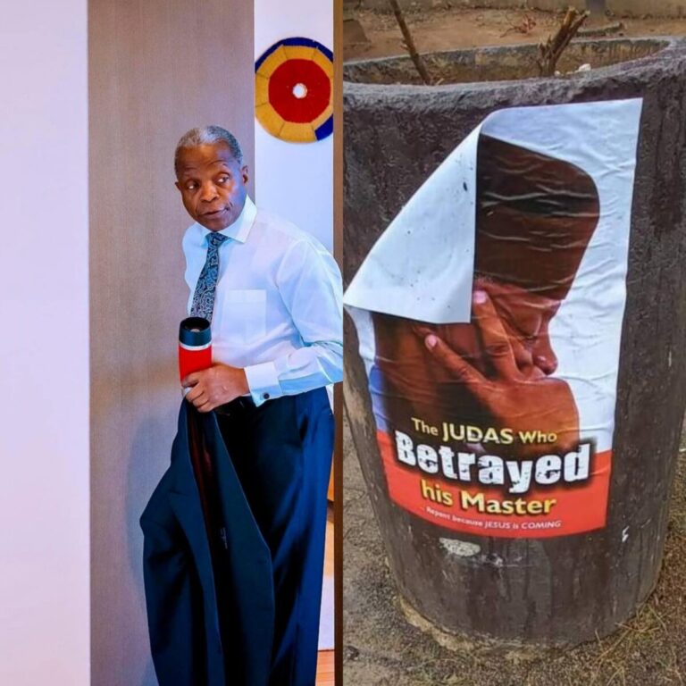 2023: Posters Depicting Yemi Osinbajo As Judas Iscariot Emerge