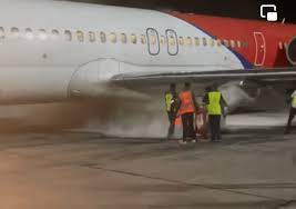 Dana Aircraft In Flames Minutes Before Takeoff At Port Harcourt International Airport (Videos)